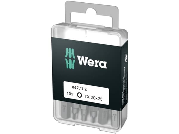 Wera 867/1 DIY SiS, 10 stykker, Torx Plus, TX10, Rustfritt stål, CE, GS, DVE, 25 mm
