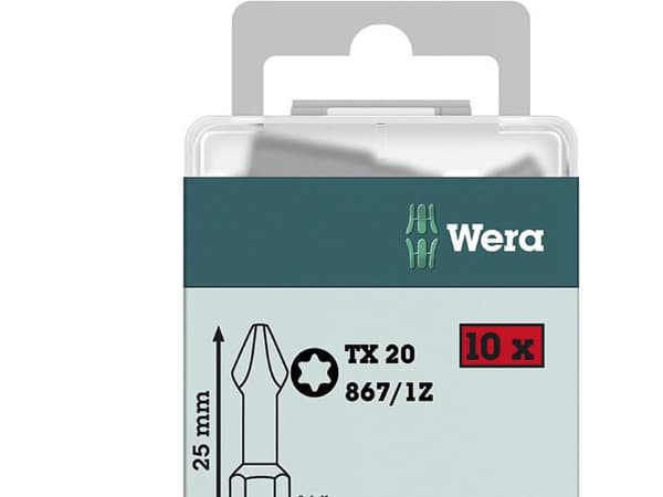 Wera 867/1 DIY SiS, 10 stykker, Torx Plus, TX10, Rustfritt stål, CE, GS, DVE, 25 mm