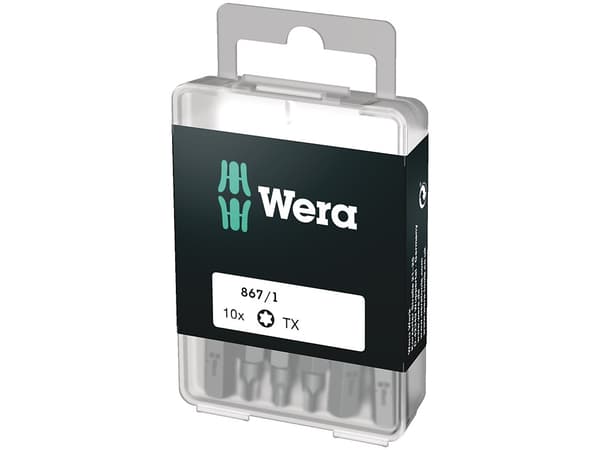 Wera 867/1 DIY SiS, 10 stykker, Torx Plus, TX10, Rustfritt stål, CE, GS, DVE, 25 mm