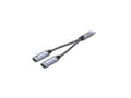 Miniatyrbilde 2 av 5: Unitek - USB-C til hodetelefonjakk / ladeadapter - 24 pin USB-C hann til minijakk, 24 pin USB-C hunn - 13.8 cm - romgrå - USB Power Delivery (18 W)