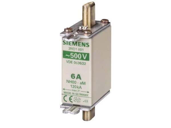 Siemens 3ND1801 Sikringsindsats Sikringsstørrelse = 0 6 A 500 V