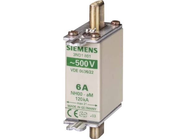 Siemens 3ND1801 Sikringsindsats Sikringsstørrelse = 0 6 A 500 V
