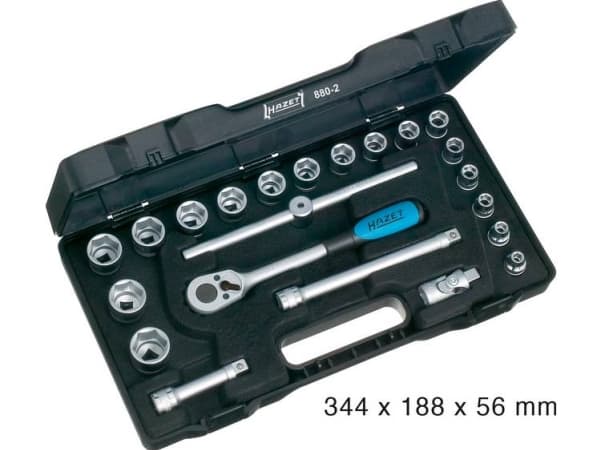 HAZET 880-2, Pistorasiasarja, 3/8", Metrinen/brittiläinen, 22 pää(t), 10 mm, 3/8"