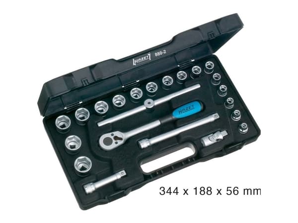HAZET 880-2, Pistorasiasarja, 3/8", Metrinen/brittiläinen, 22 pää(t), 10 mm, 3/8"