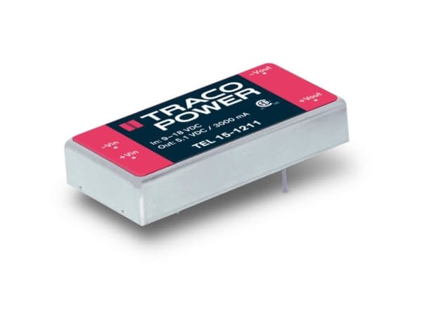 TracoPower TEL 15-1212 DC/DC-muunnin, piirilevy 12 V/DC 12 V/DC 12 V/DC 1,25 A 15 W Lähtöjen määrä: 1 x