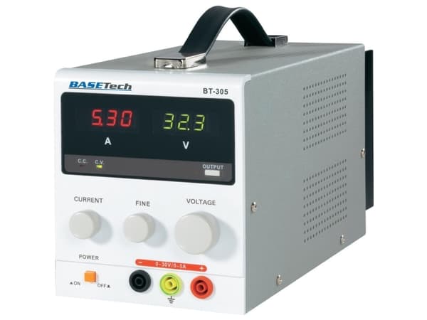 Basetech laboratoriestrømforsyning, justerbar BT-305 0 - 30 V/DC 0 - 5 A 150 W 1 x (BT-305)