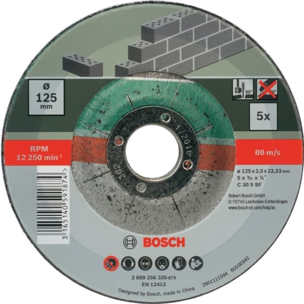 Bosch Tillbehör C 30 S BF 2609256335 Skärskiva förböjd 125 mm 22.23 mm 5 st