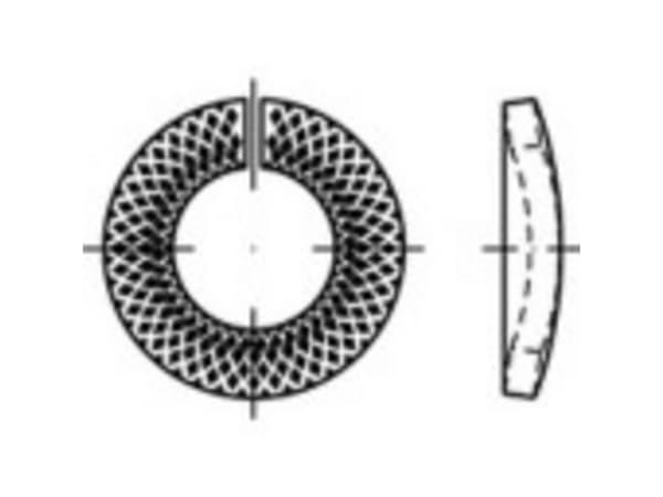 Låsringar 5 mm 8,8 mm Fjäderstål galvaniserat 5000 st TOOLCRAFT 159460