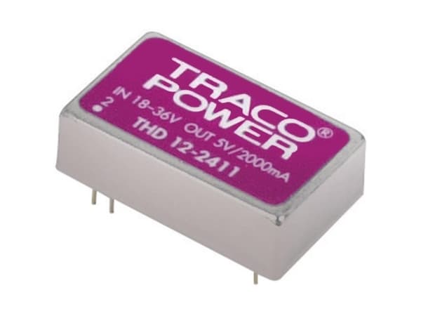 TracoPower THD 12-2422 DC/DC-muunnin, piirilevy 24 V/DC 12 V/DC, -12 V/DC 500 mA 12 W Lähtöjen määrä: 2 x