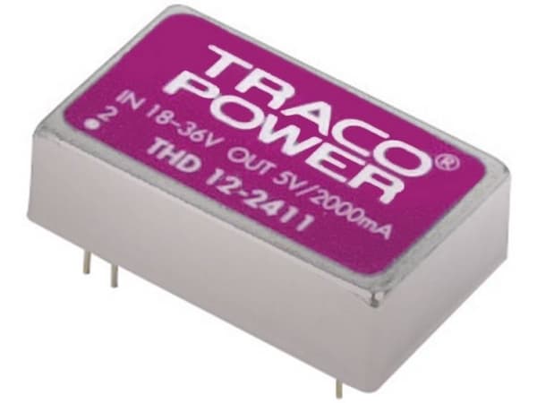 TracoPower THD 12-2422 DC/DC-muunnin, piirilevy 24 V/DC 12 V/DC, -12 V/DC 500 mA 12 W Lähtöjen määrä: 2 x