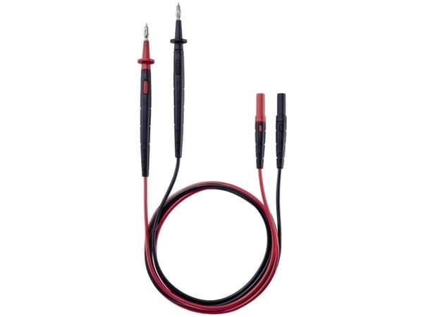 testo 0590 0012 Set med säkerhetsprovledare [Kontakt 4 mm - Testspets, Lamellkontakt 4 mm] 1,25 m Svart, röd 1 st