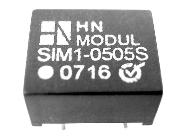 HN Power SIM1-1224S-DIL8 DC/DC-muunnin, piirilevy 12 V/DC 24 V/DC 50 mA 1 W Lähtöjen määrä: 1 x