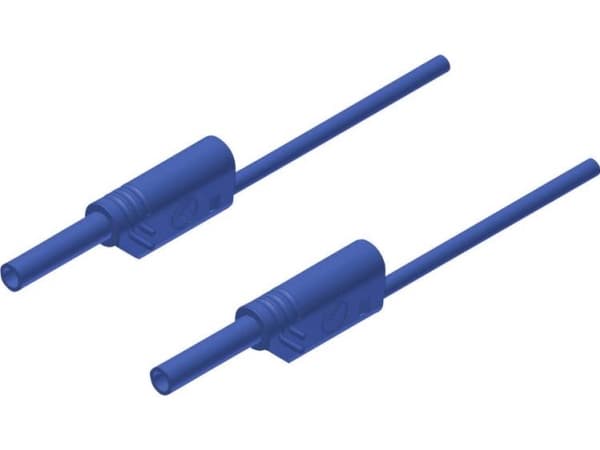 SKS Hirschmann MVL S 200/1 Au Turvatestausjohto [Lamellipistoke 2 mm - Lamellipistoke 2 mm] 2.00 m Sininen