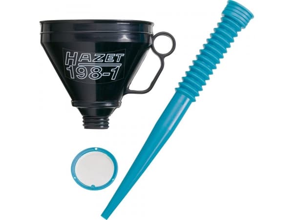 HAZET 198-1, Musta, Sininen, Polypropeeni (PP), Ruostumaton teräs, Moottoriöljy, Polttoaine, 16,5 cm, 480 mm, 146 g