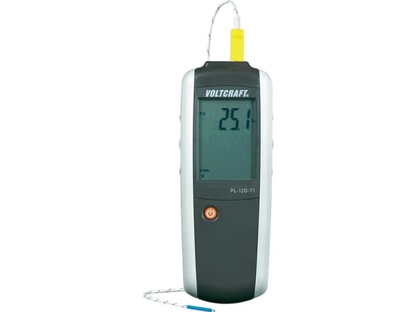 Temperatur-måleudstyr VOLTCRAFT PL-120 T1 -200 - +1372 °C Sensortype K, J Kalibrering efter: Fabriksstandardi
