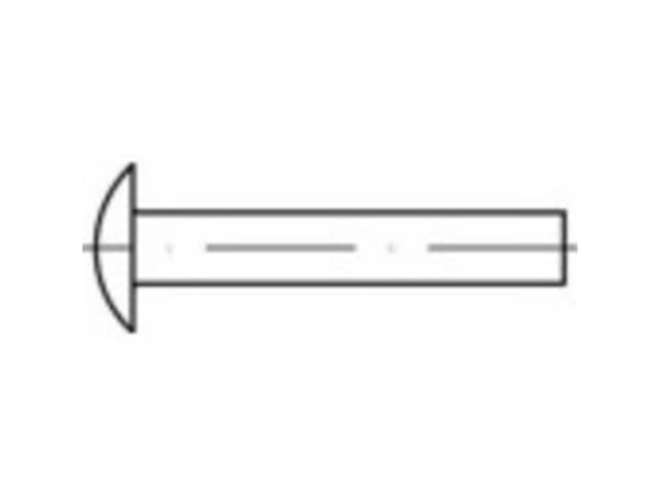 TOOLCRAFT 112359 Flad rund nitte (Ø x L) 5 mm x 12 mm Stål 1000 stk