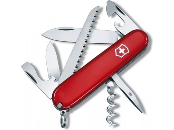 Victorinox Camper, Slip joint knife, Kniv med flera verktyg, Kolstål, ABS synthetics, Röd, Rostfritt stål, 13 verktyg