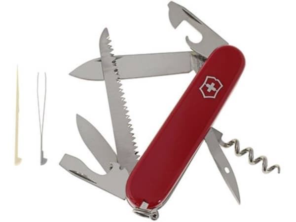 Victorinox Camper, Slip joint knife, Kniv med flera verktyg, Kolstål, ABS synthetics, Röd, Rostfritt stål, 13 verktyg