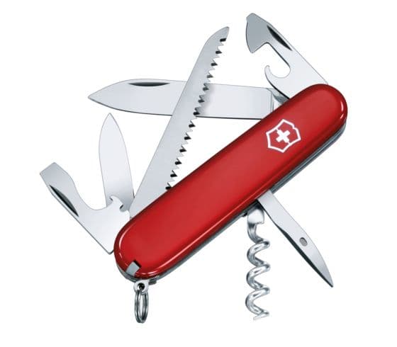 Victorinox Camper, Slip joint knife, Kniv med flera verktyg, Kolstål, ABS synthetics, Röd, Rostfritt stål, 13 verktyg