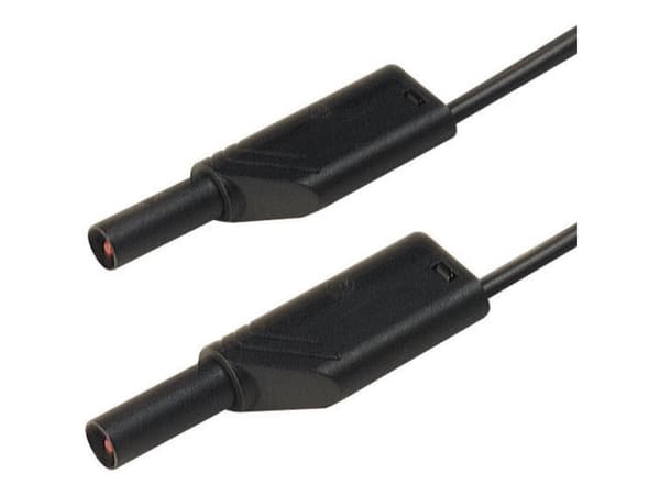 SKS Hirschmann MLS WS 200/2,5 sw Säkerhetsprovledning [Lamellanslutning 4 mm - Lamellanslutning 4 mm] 2,00 m Svart 1 st