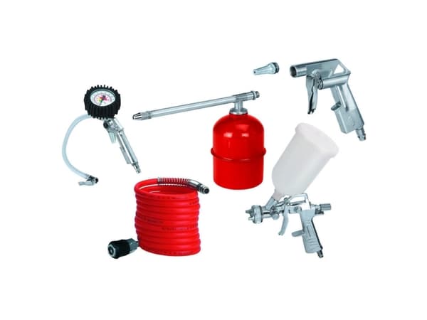 Einhell 41.327.20 trykluftsæt til kompressor med 5 dele, Metallic, Rød, Hvid, 4 m, 1,72 kg