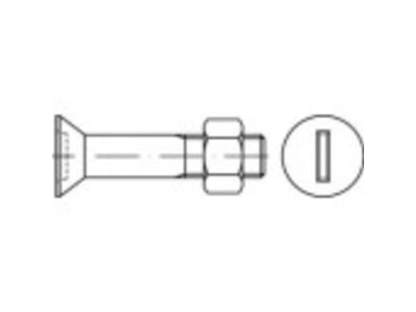 TOOLCRAFT 144333 Undersænkede skruer M24 60 mm Kærv DIN 7969 Stål Galvaniseret 25 stk