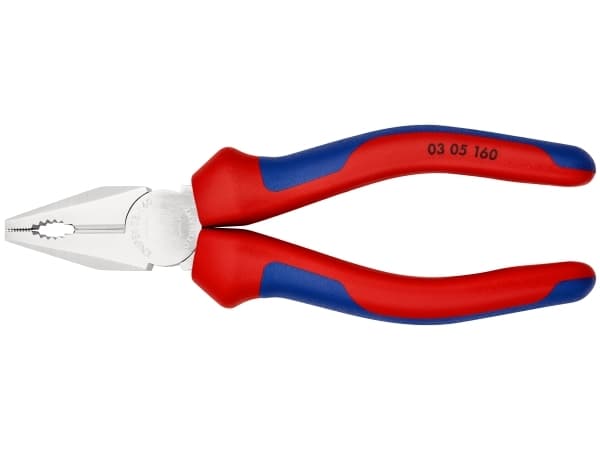 Knipex 03 05 160, Kombinasjonstang, Stål, Plast, Blå, Rød, 160 mm, 222 g