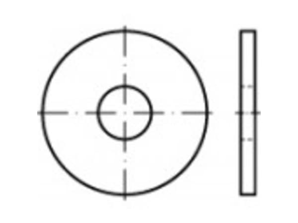 Mellemlægsskive 17.5 mm 56 mm Stål Galvaniseret 50 stk TOOLCRAFT 107047