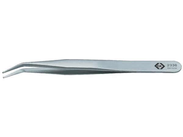 C.K. T2336 Positioneringspincett SM115 SA Rillad, böjd 30° 120 mm