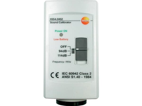 Testo 0554 0452, Digitalt, 0 - 114 dB, 0,5 dB, Hvit, testo 815, testo 816, testo 816-1, 9 V