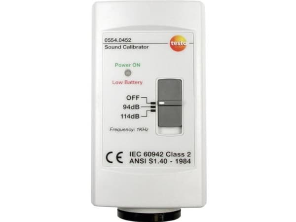 Testo 0554 0452, Digitalt, 0 - 114 dB, 0,5 dB, Hvit, testo 815, testo 816, testo 816-1, 9 V