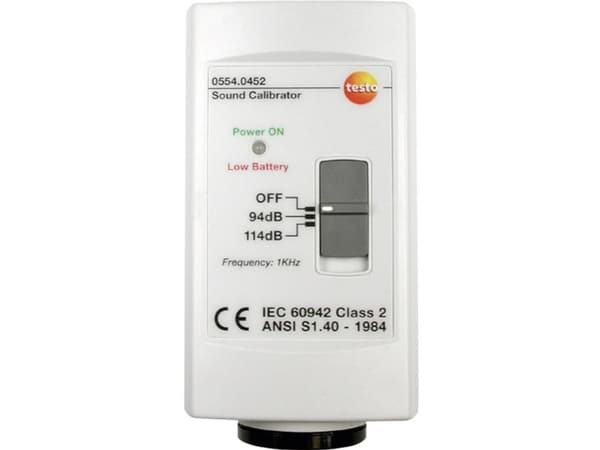 Testo 0554 0452, Digitalt, 0 - 114 dB, 0,5 dB, Hvit, testo 815, testo 816, testo 816-1, 9 V