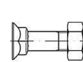 TOOLCRAFT 111804 Undersænkede firkantede skruer M16 60 mm Udvendig sekskant DIN 608 Stål 50 stk