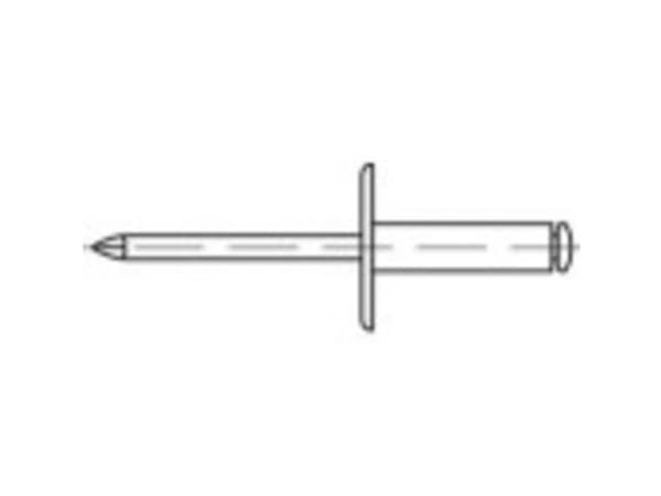 TOOLCRAFT 160161 Åben blindnitte (Ø x L) 5 mm x 20 mm Aluminium Stål 250 stk