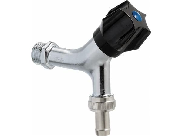 Frese 1/2" matforkromet aftapventil med nippel samt kontraventil og slangeforskruning