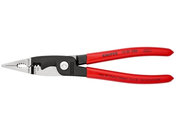 Knipex 13 81 200, Avisoleringstang, 1,5 cm, Ripebestandig, Sjokkresistent, Stål, Plast, Rød