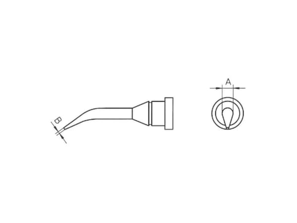 Weller LT-1SLX Loddespids Rund form, lang, bøjet Spidsstørrelse 0.4 mm Spids-længde 22 mm Indhold 1 stk