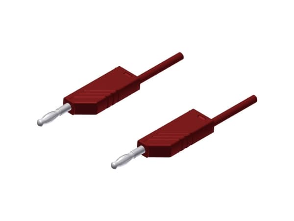 SKS Hirschmann MLN 25/2,5 RT Prøveledning [Lamelstik 4 mm - Lamelstik 4 mm] 25.00 cm Rød