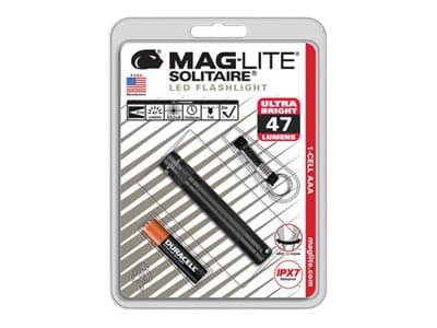 Maglite Solitaire, Käsikokoinen taskulamppu, Musta, 1 m, LED, 1 lamppua, 37 lm