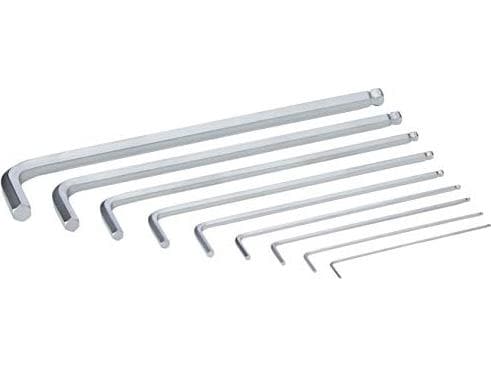 Wera 05073391001, Insexnycklar med L-handtag, set, Metrisk, 9 styck, 1.5,2,2.5,3,4,5,6,8,10 mm, Krom, 25 mm
