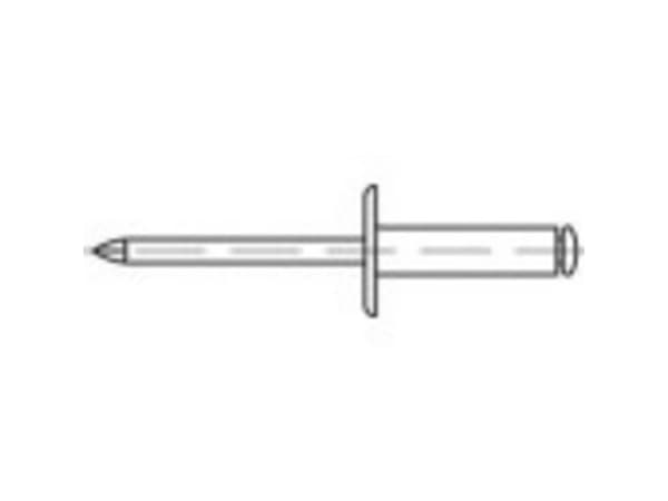 TOOLCRAFT 160057 Åben blindnitte (Ø x L) 5 mm x 8 mm Aluminium Stål 500 stk