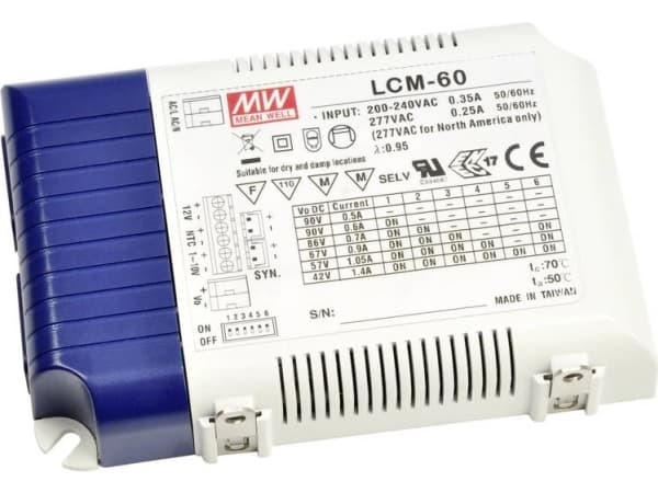 Mean Well LCM-60 Series LCM-60DA - LED-driver - 60 watt - 1.4 A