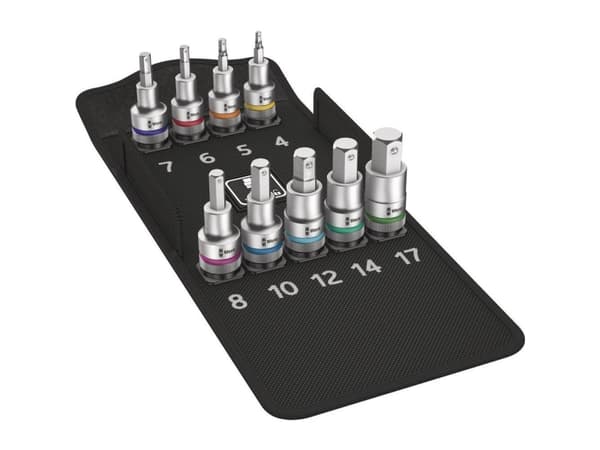 Wera 8740 C HF, Støpselsett, 1/2", Metrisk, 9 hoder, 4,5,6,7,8,10,12,14,17 mm, 1/2"