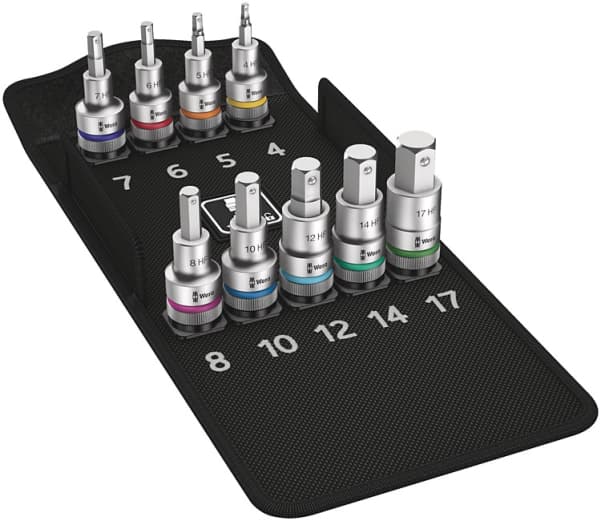 Wera 8740 C HF, Støpselsett, 1/2", Metrisk, 9 hoder, 4,5,6,7,8,10,12,14,17 mm, 1/2"