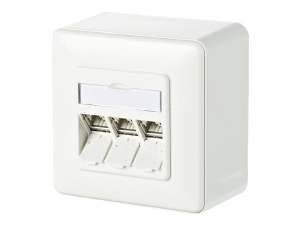 Metz Connect C6Amodul 180° - Eluttag - RJ 45 - 3 network sockets - kritvit, RAL 9010 Vit