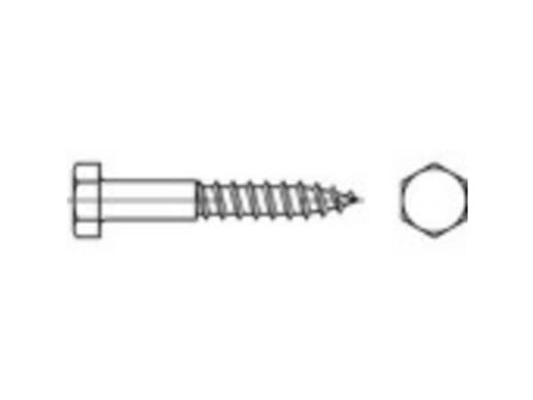 TOOLCRAFT 109248 Sekskantsskrue 12 mm 300 mm Udvendig sekskant DIN 571 Stål Galvaniseret 25 stk