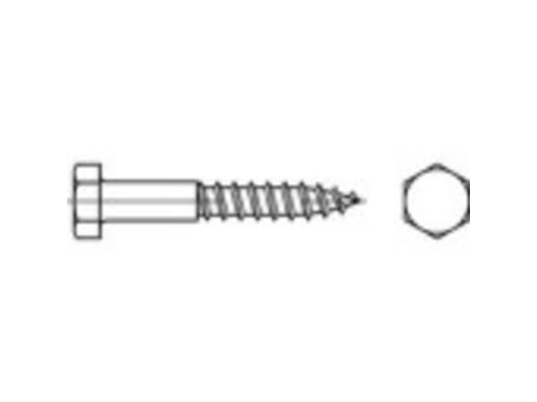 TOOLCRAFT 109248 Sekskantsskrue 12 mm 300 mm Udvendig sekskant DIN 571 Stål Galvaniseret 25 stk