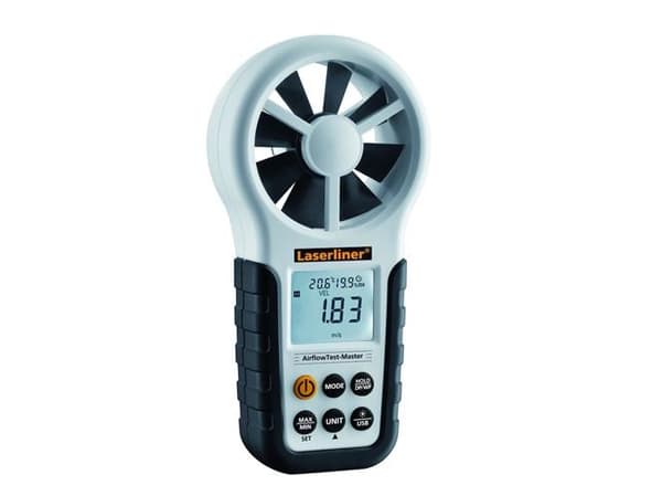 Laserliner AirflowTest-Master, Kädessä pidettävä, Tuulimylly, 0,8 - 30 m/s, m/s, -10 - 60 °C, F, °C