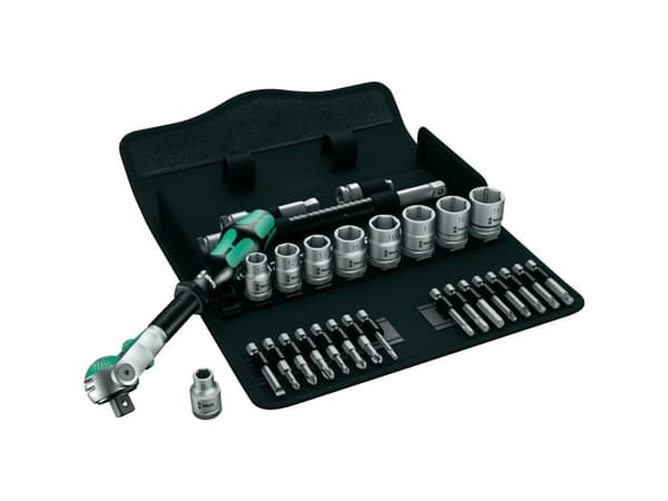Wera 8100 SB 6, Hylsyavainsarja, Musta, Kromi, Vihreä, CE, Hylsyavaimen kahva, 1 kpl, 3/8"