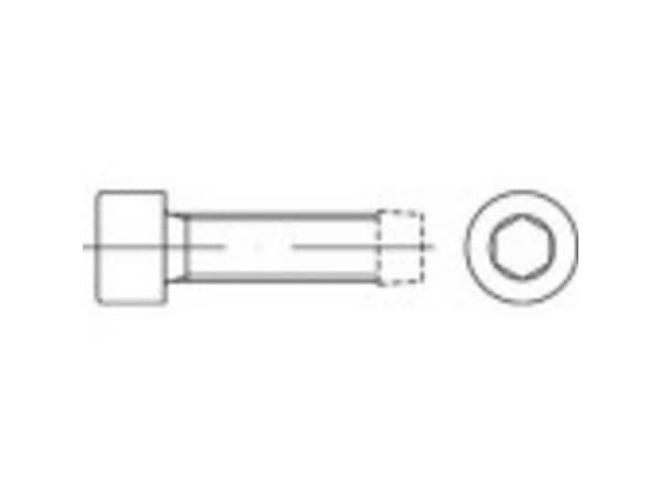 TOOLCRAFT 141323 Gevindskruer M6 40 mm Indvendig sekskant DIN 7500 Stål Galvaniseret 250 stk